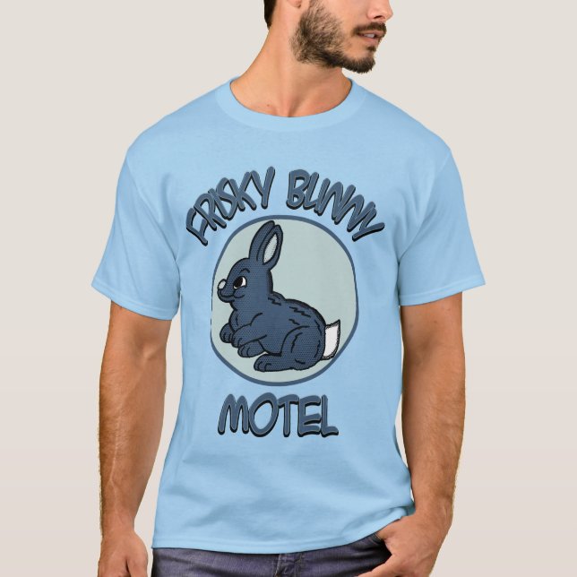 Frisky Bunny Motel T-Shirt (Front)