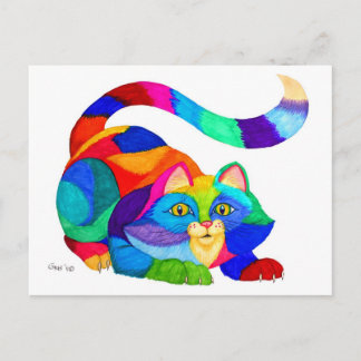 Frisky cat postcard