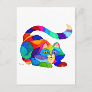 Frisky cat postcard