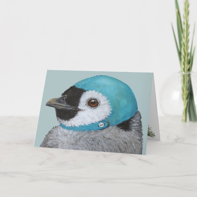 Frisky the penguin Christmas card (Front)