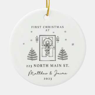 frist christmas at 223 north main st 2023 ceramic tree decoration