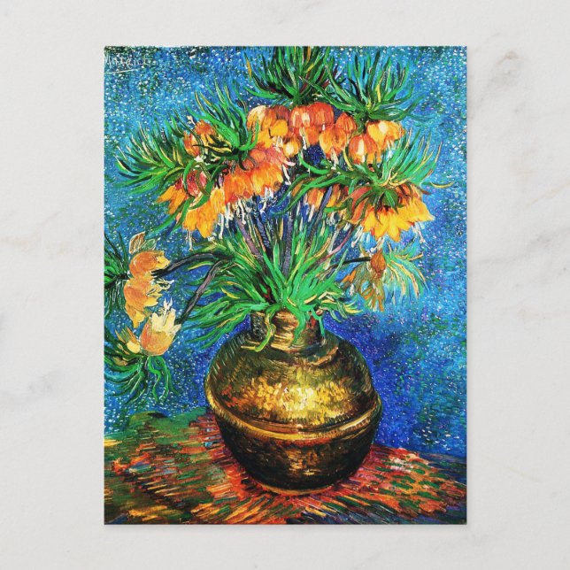 Fritillaries in a Copper Vase Van Gogh Fine Art Postcard (Front)