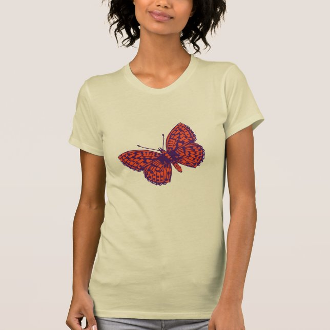 Fritillary butterfly graphic inked t-shirt (Front)