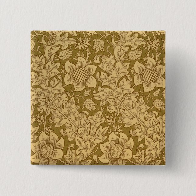 'Fritillary' wallpaper design, 1885 15 Cm Square Badge (Front)