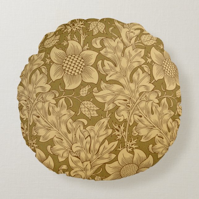 'Fritillary' wallpaper design, 1885 Round Cushion (Front)
