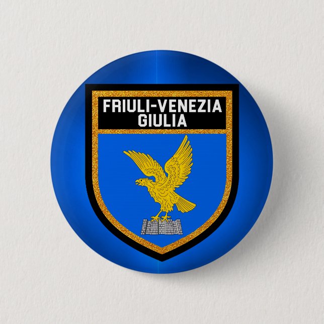 Friuli-Venezia Giulia Flag 6 Cm Round Badge (Front)
