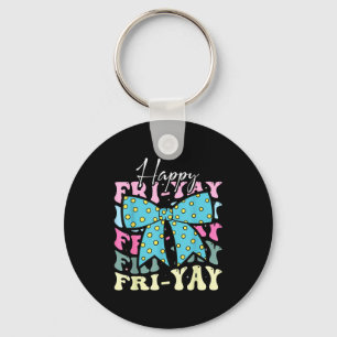 Friyay Funny Friday Coquette Bow Happy Of The Week Key Ring