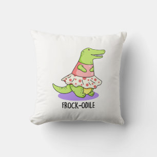 Frock-odile Funny Crocodile Pun Cushion