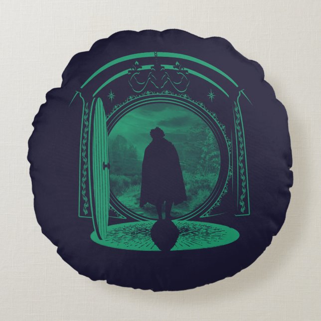 FRODO™ Leaving THE SHIRE™ Silhouette Round Cushion (Front)