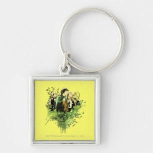 FRODO™ with Hobbits Vector Collage Key Ring