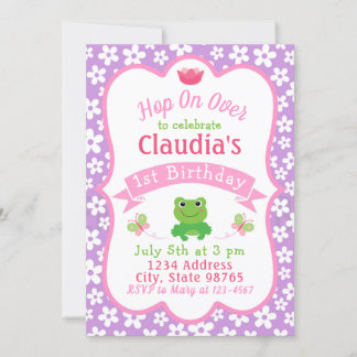 Frog 1st Birthday Invitation