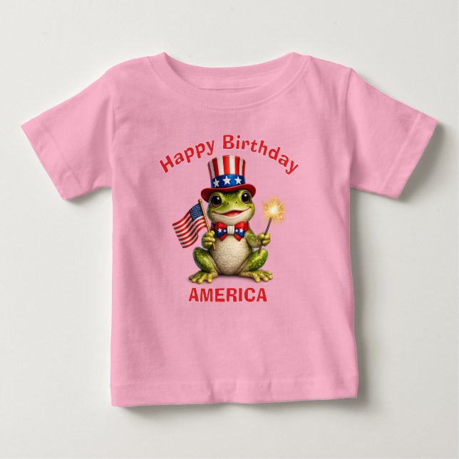Frog (3c) Patriotic Kid T-Shirt (Front)