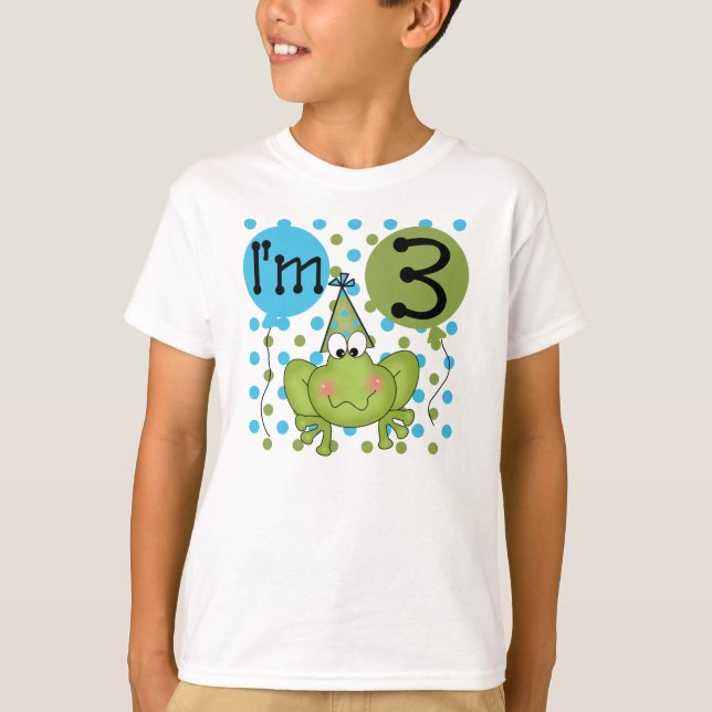 Frog 3rd Birthday (blue) T-Shirt (Front)