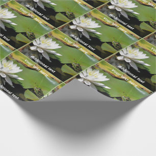 Frog Admiring Lotus Flower Nature Personalized Wrapping Paper