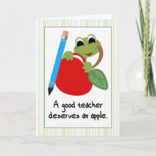 Frog and Apple Good Teacher Appreciation Thank You