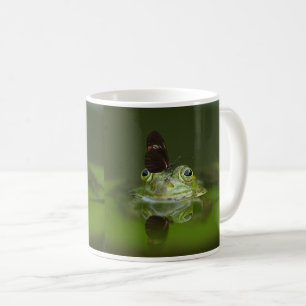Frog and butterfly coffee mug