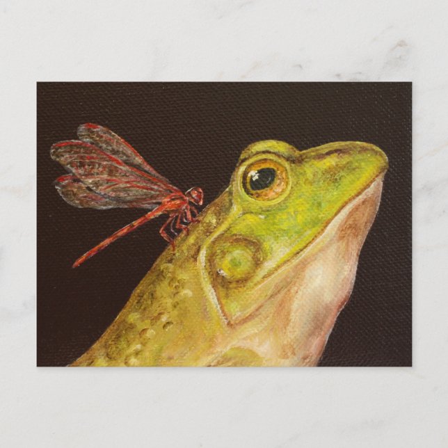 Frog and dragonfly postcard (Front)