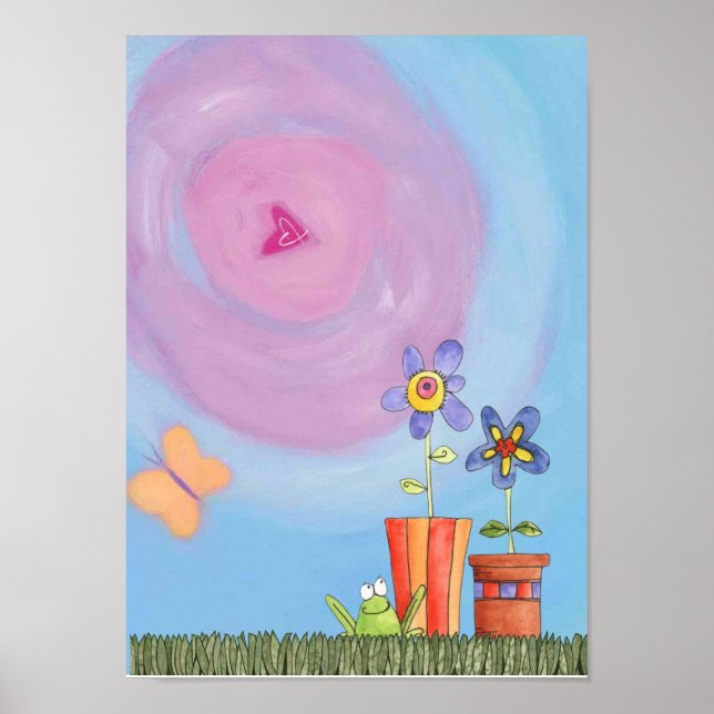 frog and flowers poster (Front)