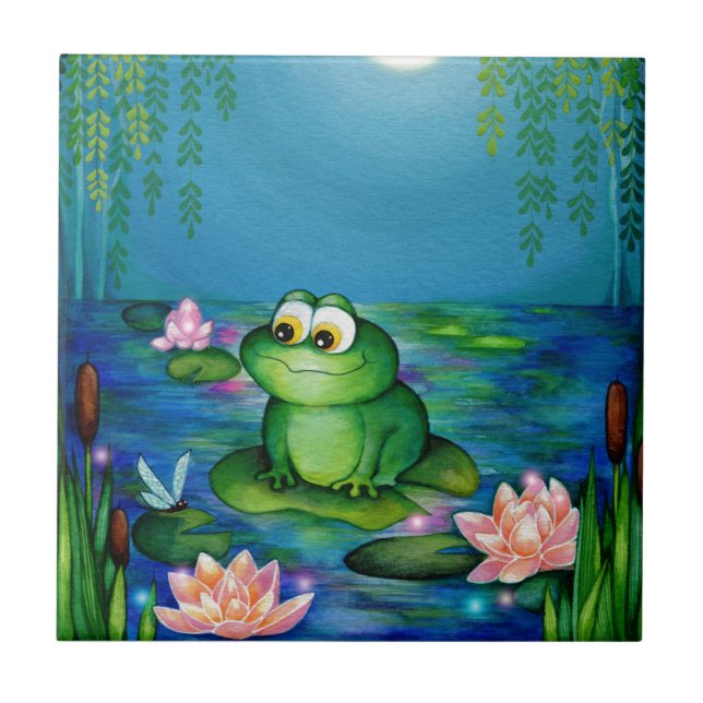 Frog and Lily Pond Tile (Front)