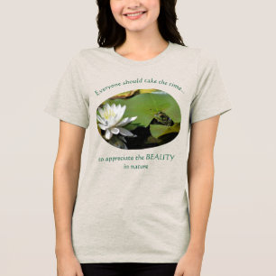 Frog And Lotus Flower Inspirational Quote Tri-Blend Shirt
