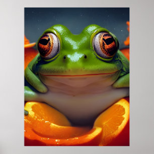Frog and Oranges Poster