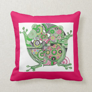 Frog and Wanderlust Throw Pillow
