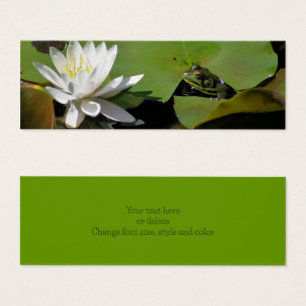 Frog And Water Lily Nature Mini Bookmark
