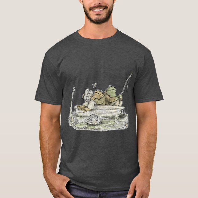 Frog andoad Fishing funny T-Shirt (Front)