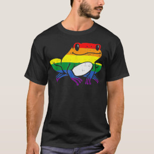 Frog Animal LGBTQ Rainbow Flag Gay Pride Ally Men  T-Shirt