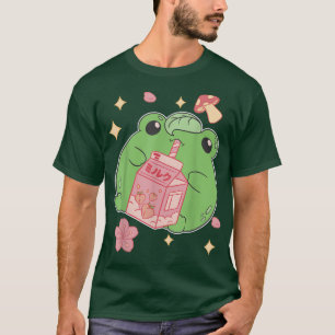 Frog Anime Milk Drink Peach Sweet Japan Graphic Ha T-Shirt