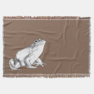 Frog Art Blanket Bull Frog Art Throw Blanket