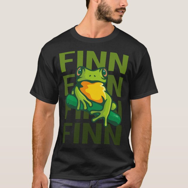 Frog Art - Finn Name T-Shirt (Front)