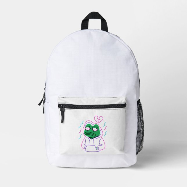 Frog art Light - music mital lover T-Shirt Printed Backpack (Front)