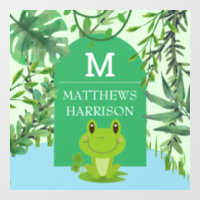 Frog Art Monogram letter Baby boy Bedroom nursery