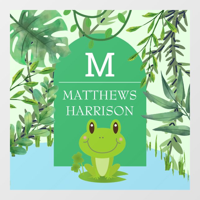 Frog Art Monogram letter Baby boy  Bedroom nursery (Sheet)