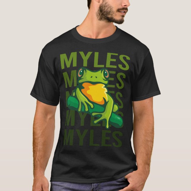 Frog Art - Myles Name T-Shirt (Front)