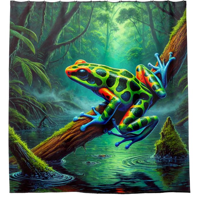 Frog Art Shower Curtain (Front)