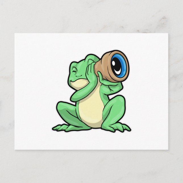 Frog as Astronomy with Telescope Postcard (Front)