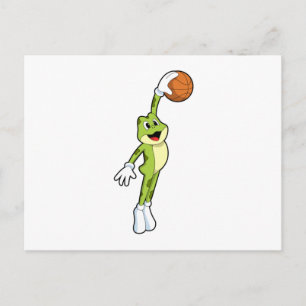 Frog as Basketball player with Basketball.PNG Postcard