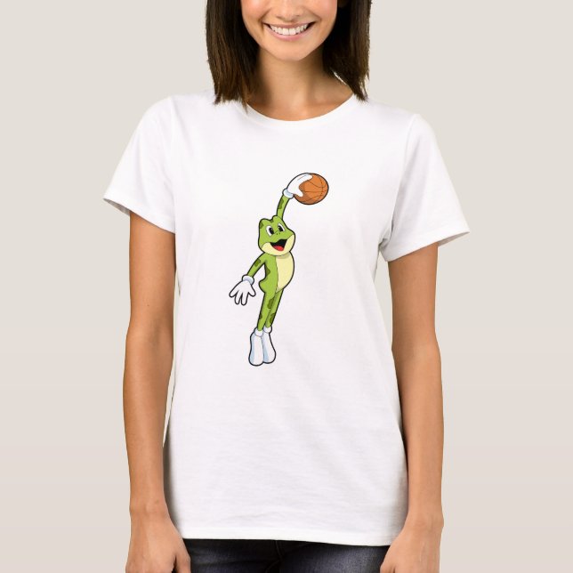 Frog as Basketball player with Basketball.PNG T-Shirt (Front)
