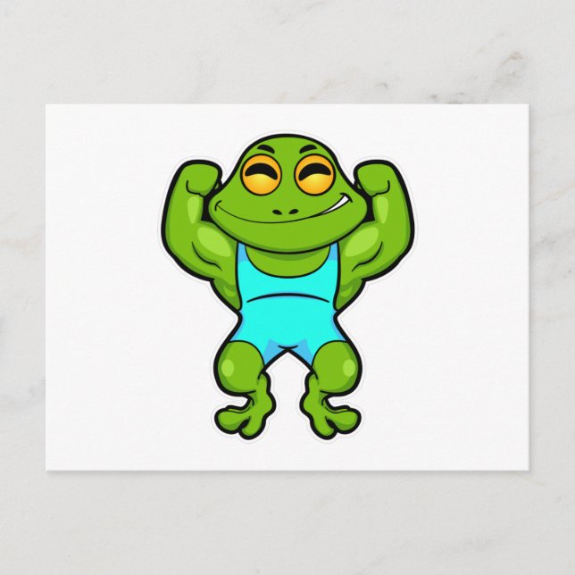 Frog as Bodybuilder at Bodybuilding Postcard (Front)