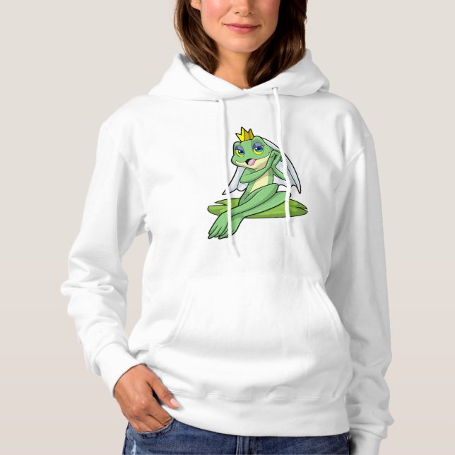 Frog as Bride at Wedding with Crown Hoodie (Front)