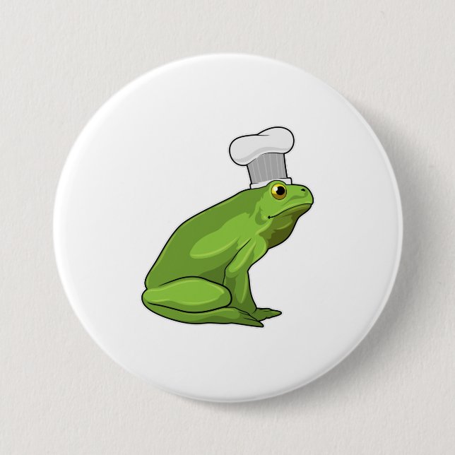 Frog as Cook with Chef hat 7.5 Cm Round Badge (Front)