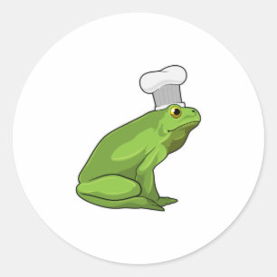 Frog as Cook with Chef hat Classic Round Sticker