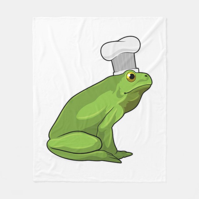 Frog as Cook with Chef hat Fleece Blanket (Front)