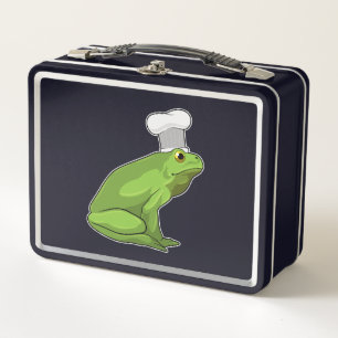 Frog as Cook with Chef hat Metal Lunch Box