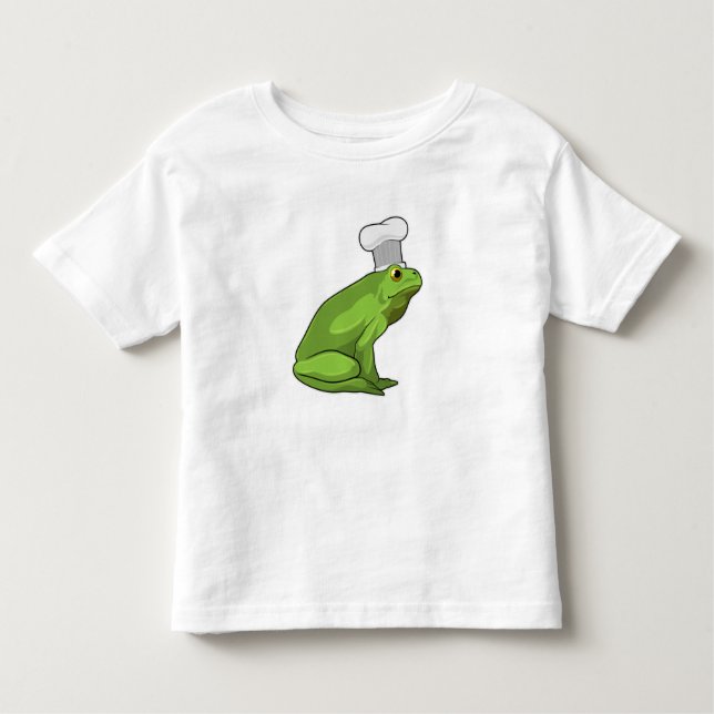 Frog as Cook with Chef hat Toddler T-Shirt (Front)
