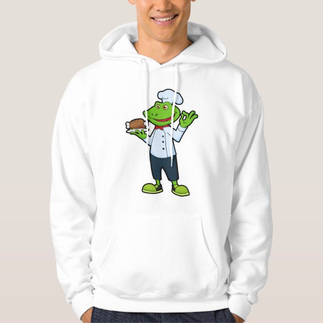 Frog as Cook with Serving plate & Chicken Hoodie (Front)
