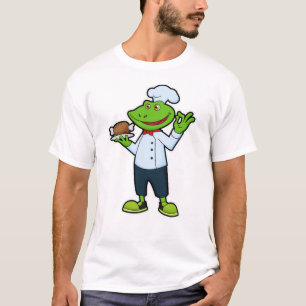 Frog as Cook with Serving plate & Chicken T-Shirt