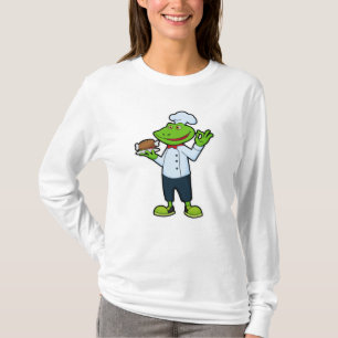 Frog as Cook with Serving plate & Chicken T-Shirt
